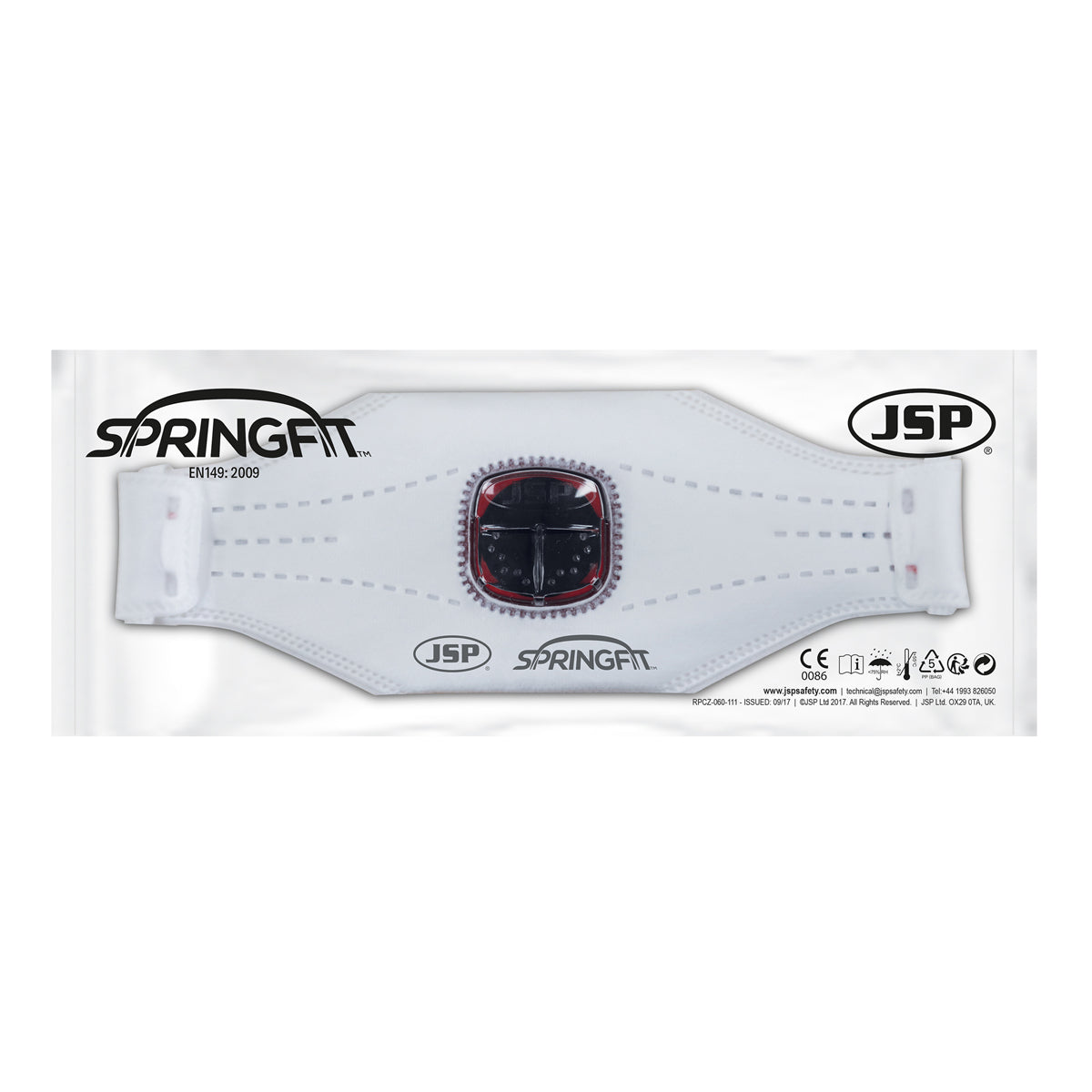 JSP Springfit Disposable Mask 435ML FFP3 With Typhoon Valved BGA182-206-N00