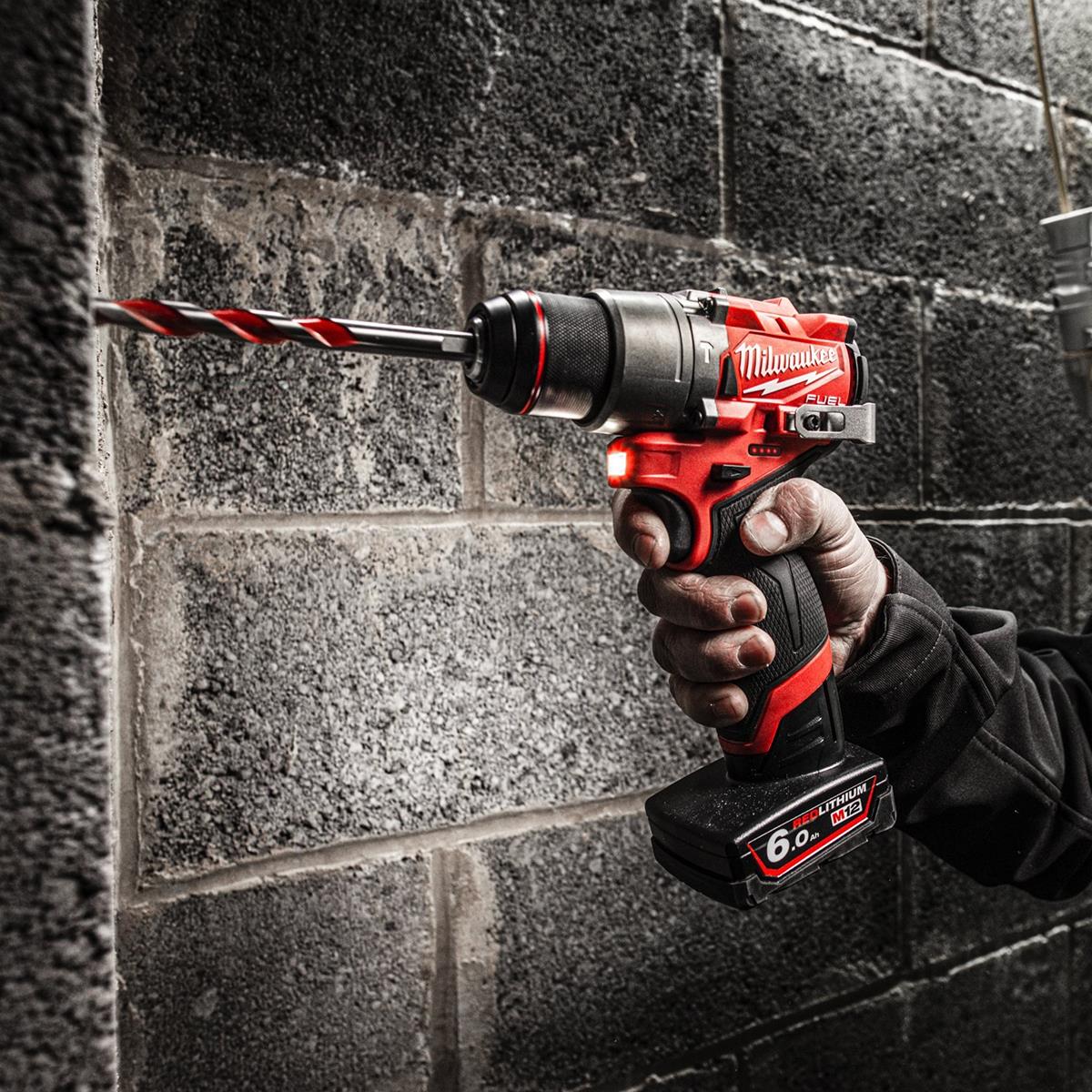 Milwaukee M12FPP2A2-602X 12V Fuel Brushless Combi Drill & Impact Driver with 2 x 6.0Ah Battery Charger & Case 4933480589