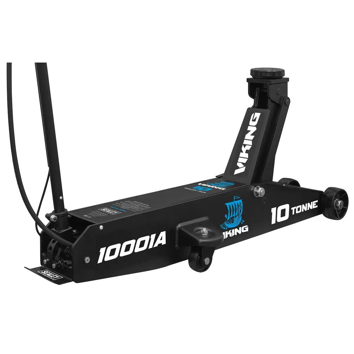 Sealey 10001A Viking Professional Long Reach Air/Manual Operation Trolley Jack with Rocket Lift 10 Tonne
