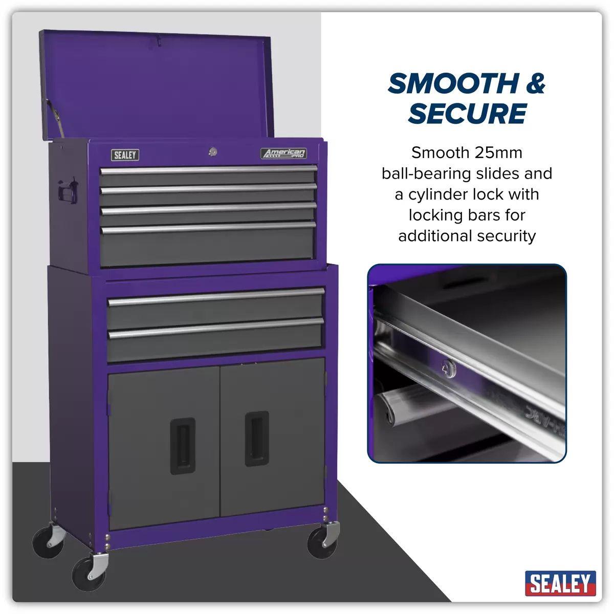 Sealey AP2200BBCP 6 Drawer Topchest & Rollcab with Ball-Bearing Slides