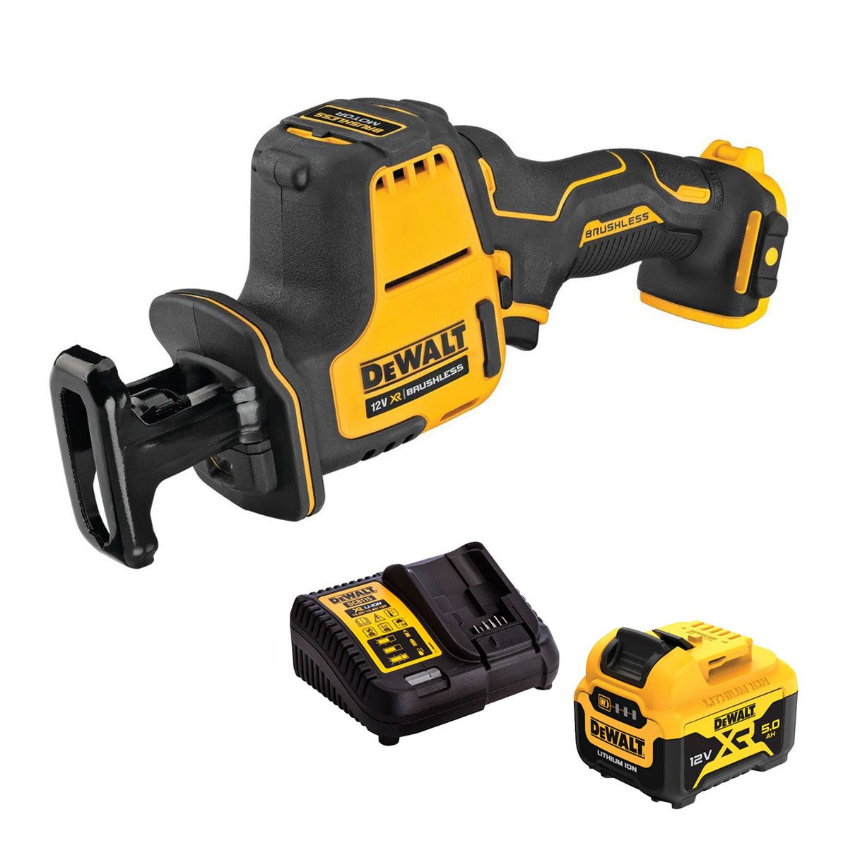 Dewalt DCS312N 12V XR Brushless Reciprocating Saw with 1 x 5.0Ah Battery & Charger