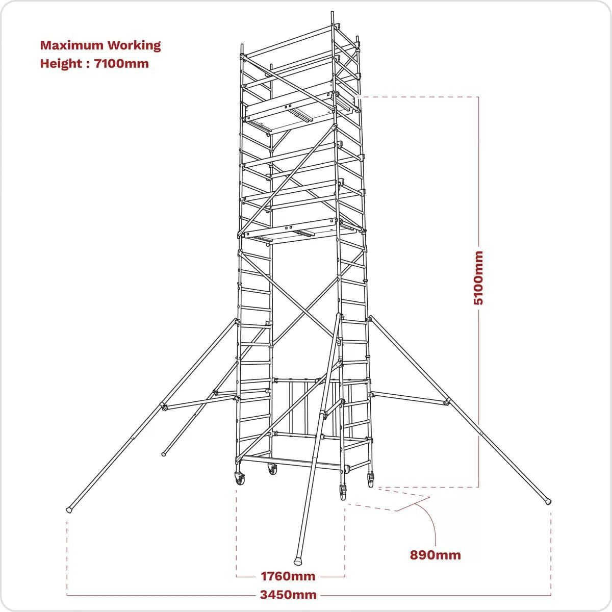 Sealey SSCL4 Platform Scaffold Tower Extension Pack 4