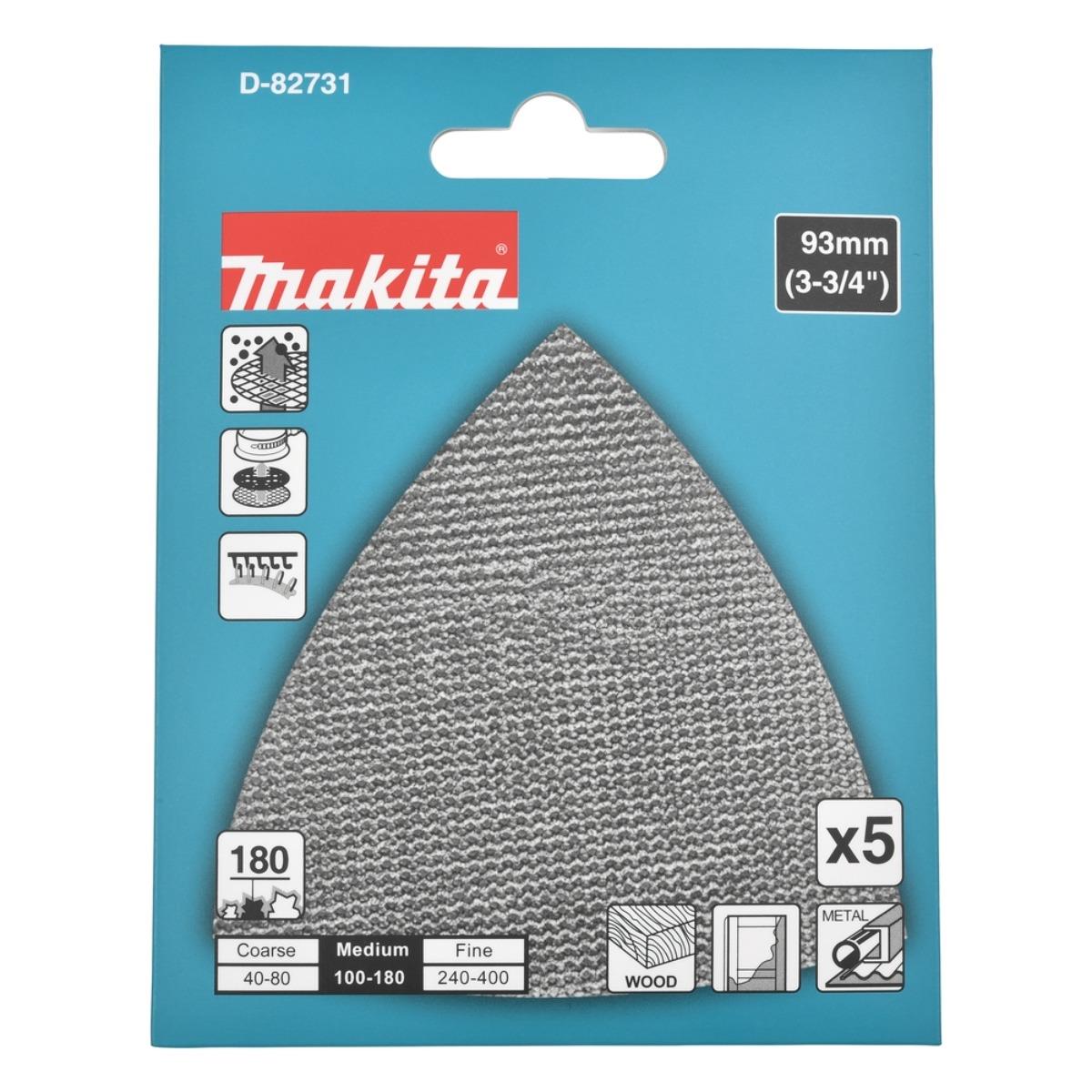 Makita D-82731 Triangular Net Sanding Pad 93mm A180 Pack of 5