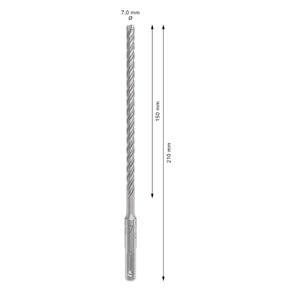 Bosch PRO SDS Plus-5X 7mm x 150mm x 210mm Hammer Drill Bit 2608833787