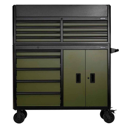 Draper B200-52C-GR/52R BUNKER 52" Combined Roller Cabinet and Tool Chest 13 Drawer Green 24255