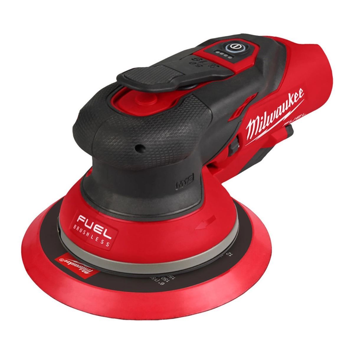 Milwaukee M12FROS5-0 12V FUEL Brushless 150mm Random Orbit Sander with Sanding Disc 60G, 80G, 120G, 240G Pack of 100 & 1 x 2.0Ah Battery, Charger & Bag