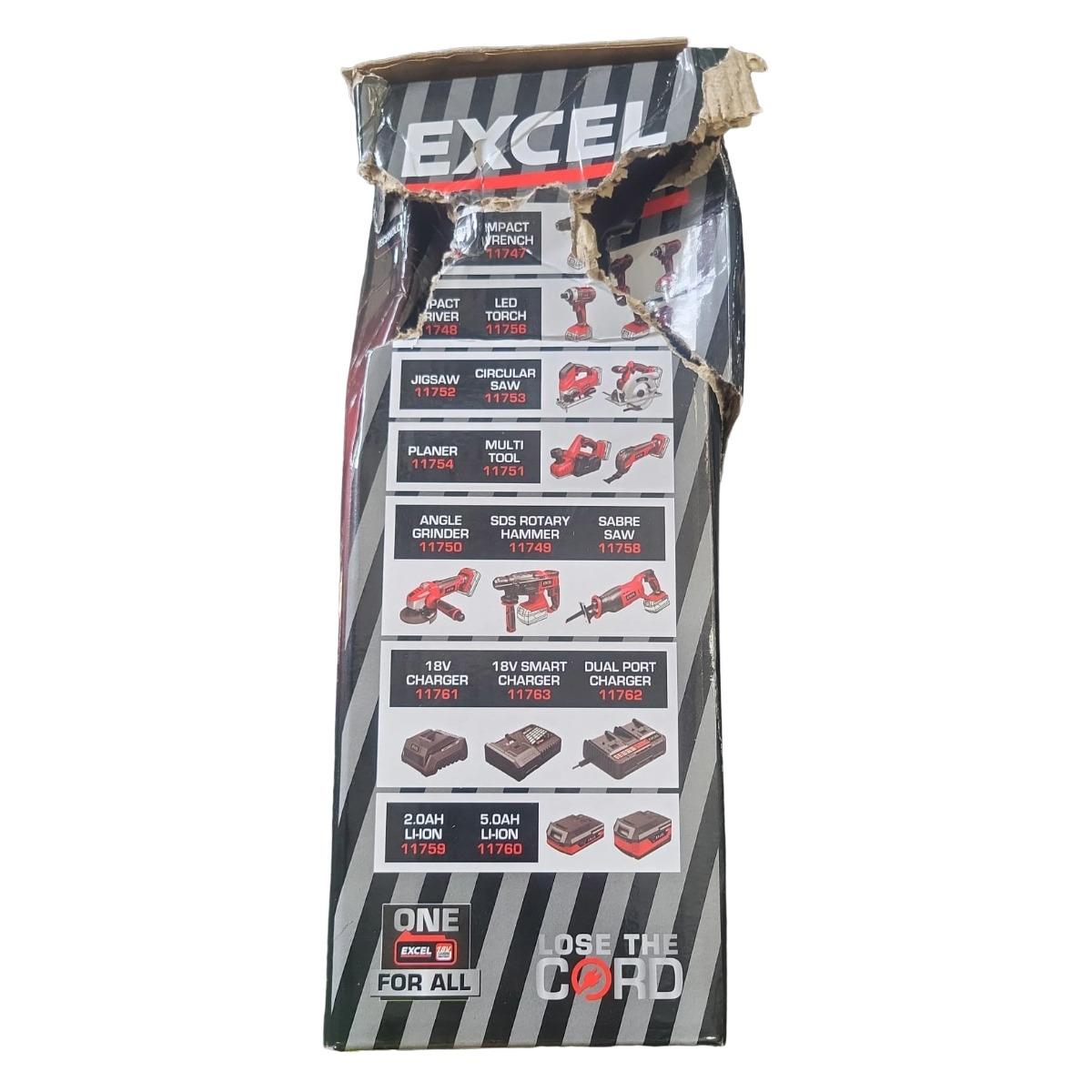Excel 18V Cordless Second Fix Nailer (Battery & Charger Not Included) Item Condition Damaged Box