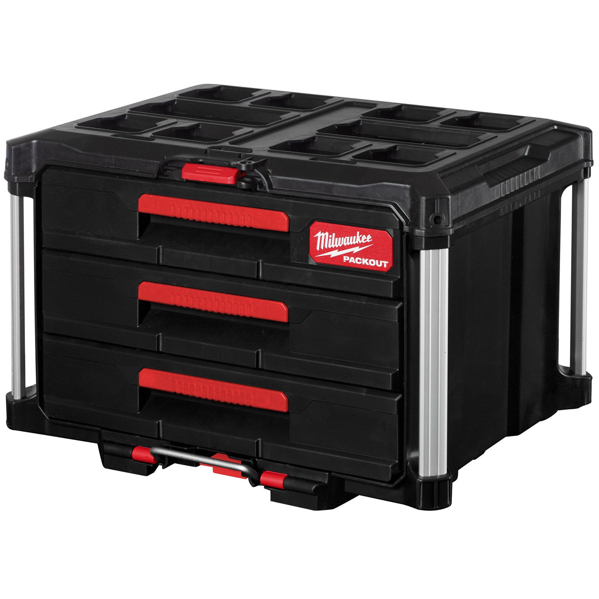Milwaukee Packout Flat Trolley & 3 Drawer Tool Box with Vice Mountable Top