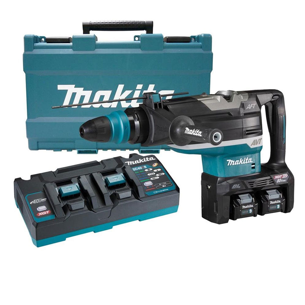 Makita HR006GD203 80V/40V XGT Brushless Demolition Hammer Drill With 2 x 2.5Ah Battery, Charger & Case