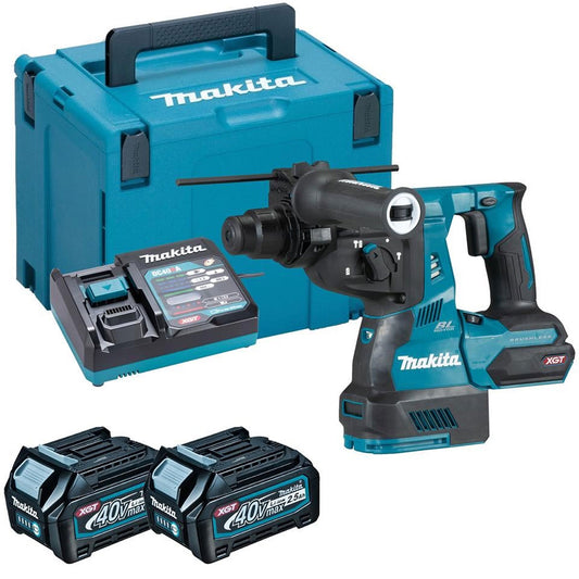 Makita HR003GD201 40V XGT Brushless Rotary Hammer Drill with 2 x 2.5Ah Battery, Charger & Case
