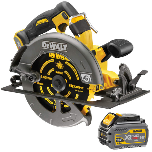 Dewalt DCS578N 54V XR Flexvolt Brushless 190mm Circular Saw with 1 x 6.0Ah Battery