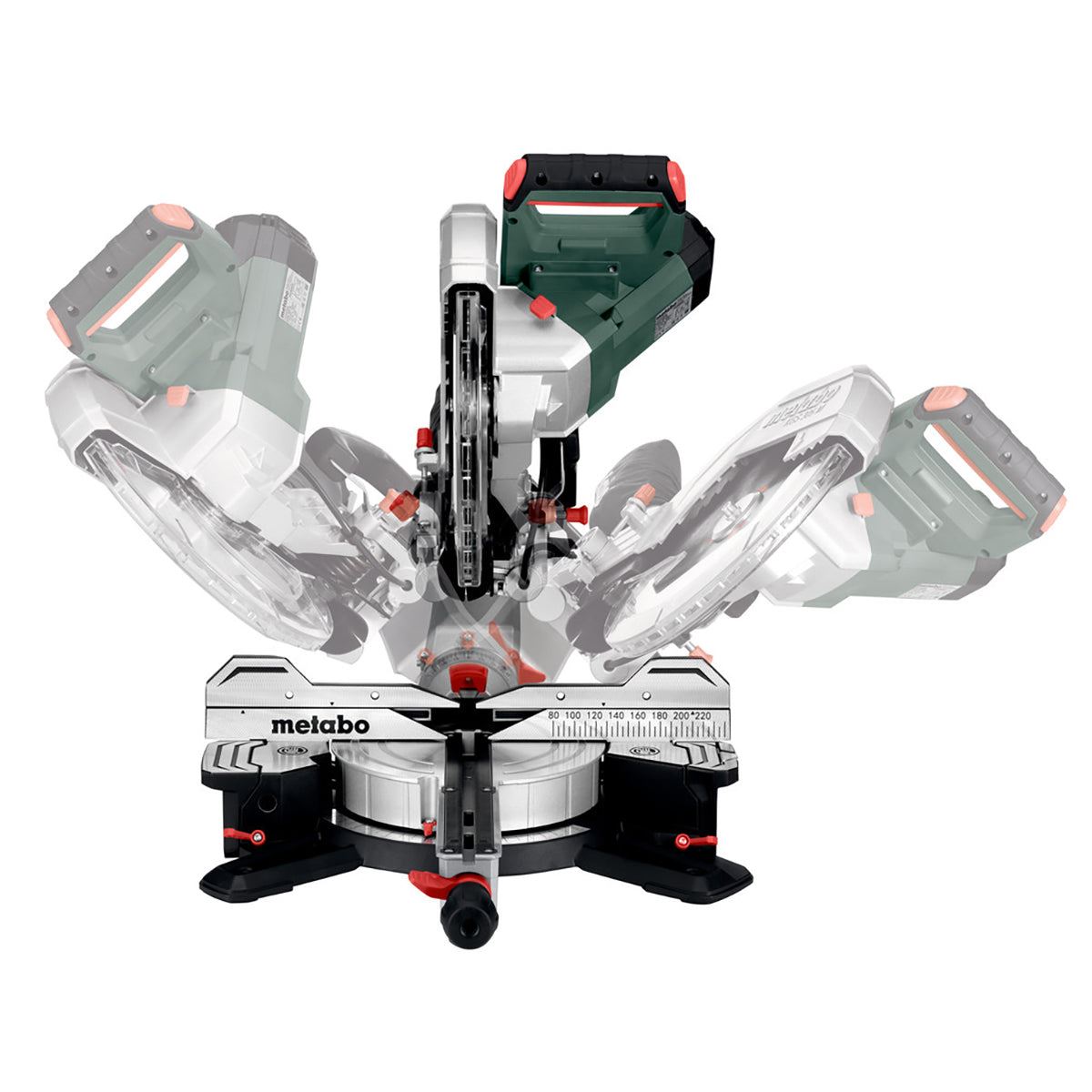 Metabo KGS 305 M 305mm Double Bevel Sliding Compound Mitre Saw 240V/1600W with Universal Wheel Stand