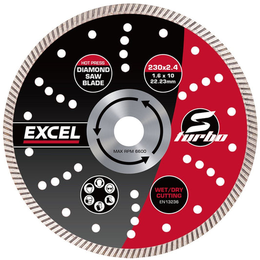 Excel 9" Diamond Blade Slim Turbo – Wet & Dry Use
