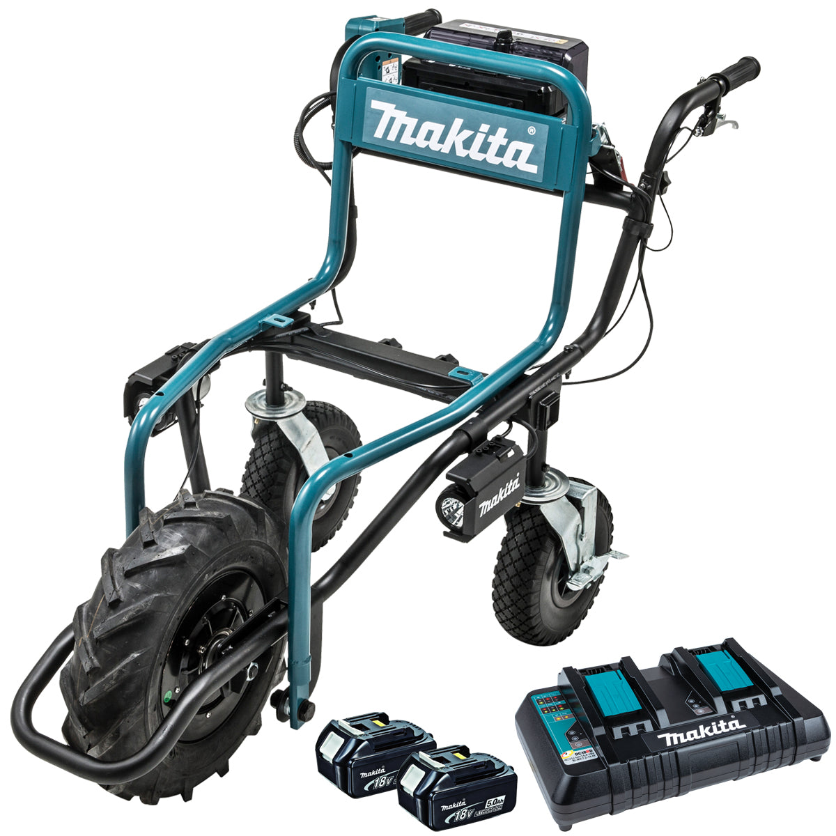 Makita DCU180PT2 18V LXT Brushless Wheelbarrow With 2 x 5.0Ah Batteries & Charger