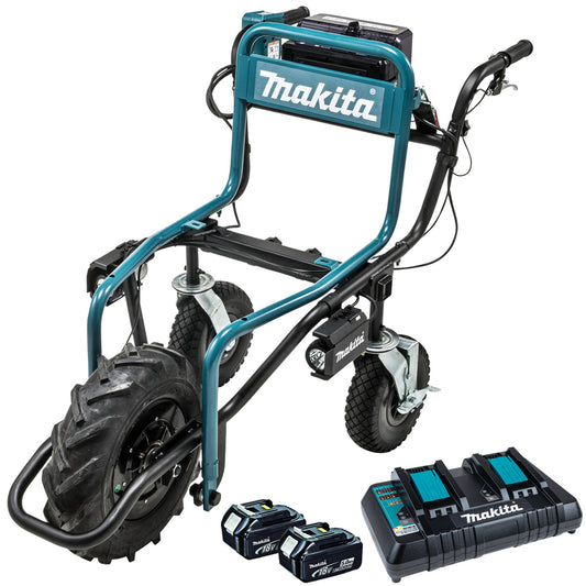 Makita DCU180PT2 18V LXT Brushless Wheelbarrow With 2 x 5.0Ah Batteries & Charger