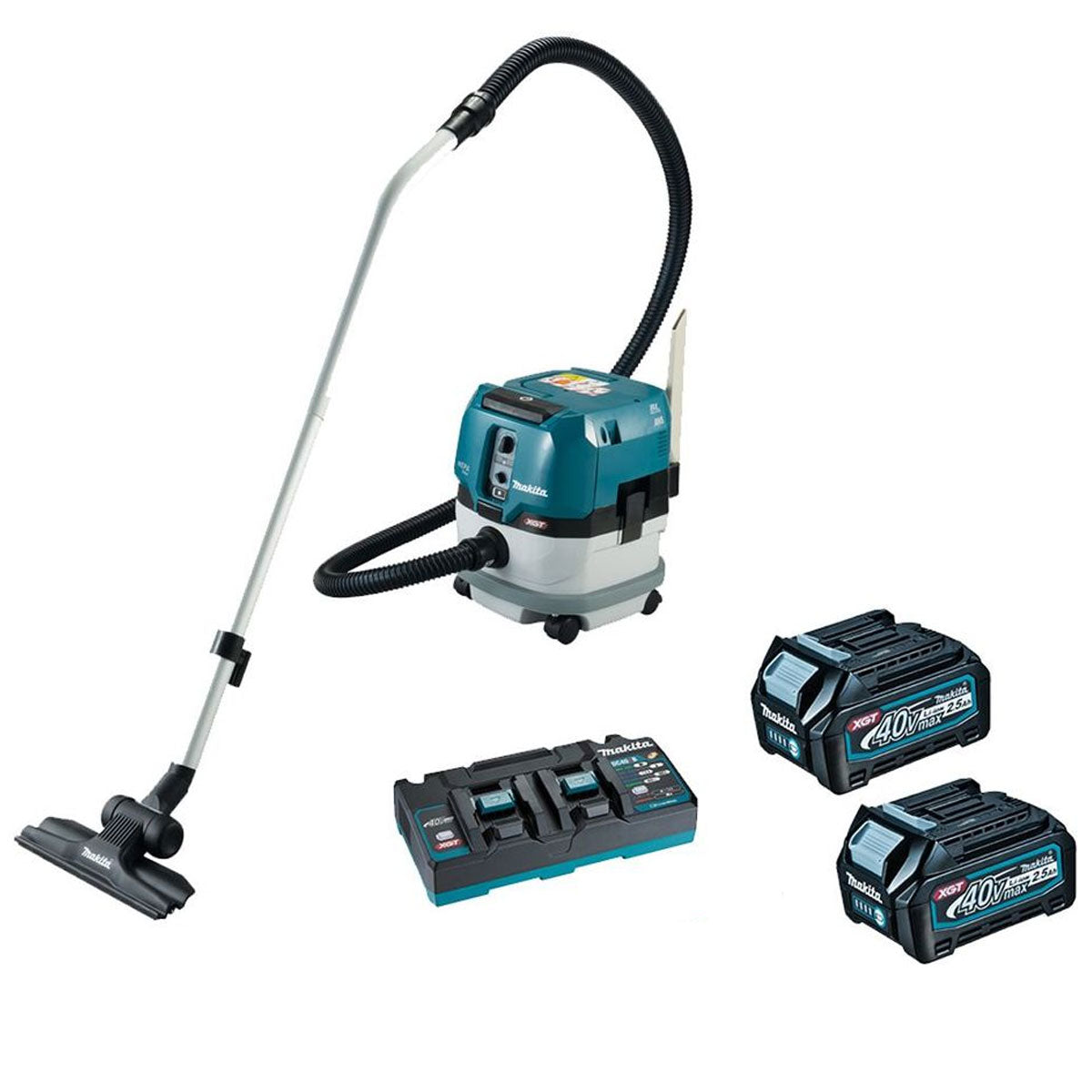 Makita VC002GLD22 40V XGT Brushless L-Class Dust Extractor With 2 x 2.5Ah Battery & Charger
