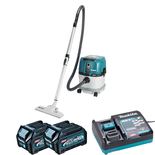 Makita VC003GLD22 40V XGT Brushless Wet & Dry L-Class Dust Extractor With 2 x 2.5Ah Battery & Charger