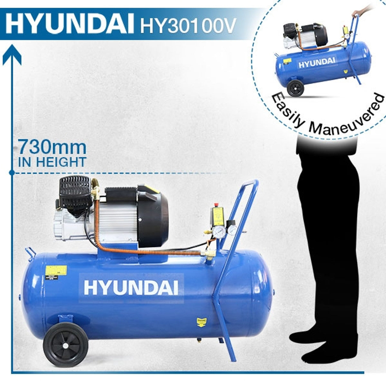 Hyundai HY30100V 100L Air Compressor 230V