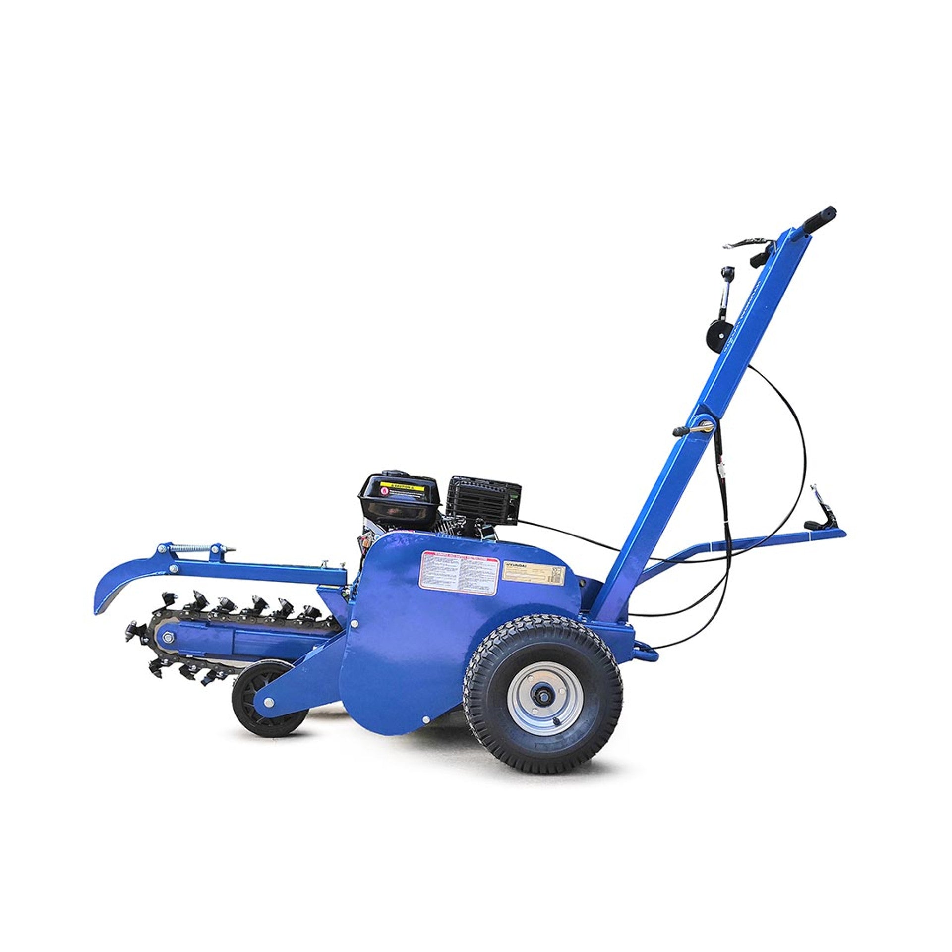 Hyundai HYTR70 450mm Depth Petrol Trencher & Recoil Start 210cc Engine, Adjustable Soft Grip