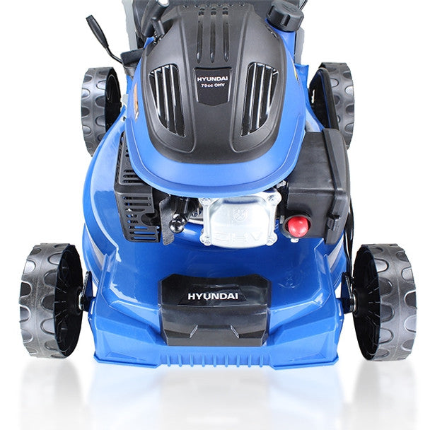 Hyundai HYM400P 40cm Petrol Lawnmower 79cc Engine, 25-75mm Cuts, 45L Grass Catcher & Rear Discharge