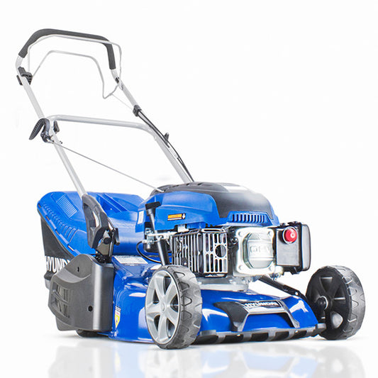 Hyundai HYM430SPR 43cm Self-Propelled Petrol Roller Lawnmower, 25-75mm Cuts & Rear Discharge