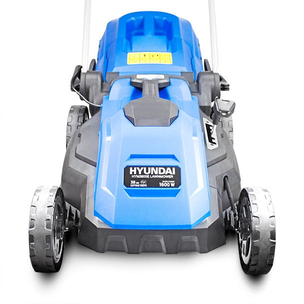 Hyundai HYM3800E 38cm Electric Lawn Mower with Rear Roller, Mulch Function & 40L Grass Bag 230V/1600W