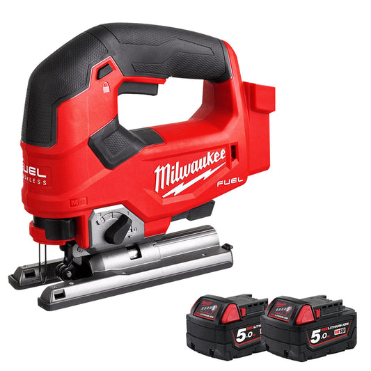 Milwaukee M18FJS-0 18V Brushless Fuel Top Handle Jigsaw with 2 x 5.0Ah Batteries