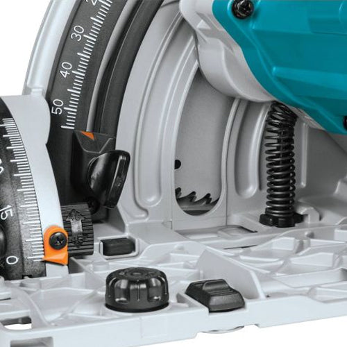 Makita DSP601ZJU 36V Brushless AWS Plunge Saw + 2 x Guide Rail, Connector with Blade & Clamp Set