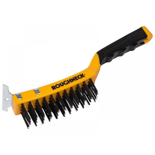 Roughneck ROU52042 Carbon Steel Wire Brush Soft Grip 12in Scraper