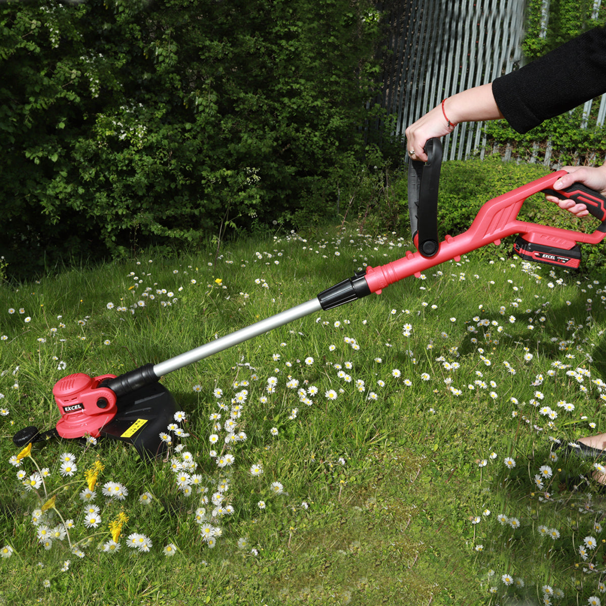 Excel 18V Cordless 330mm Lawn Mower & 300mm Grass Trimmer 2 x 5.0Ah Battery & Charger EXL14990