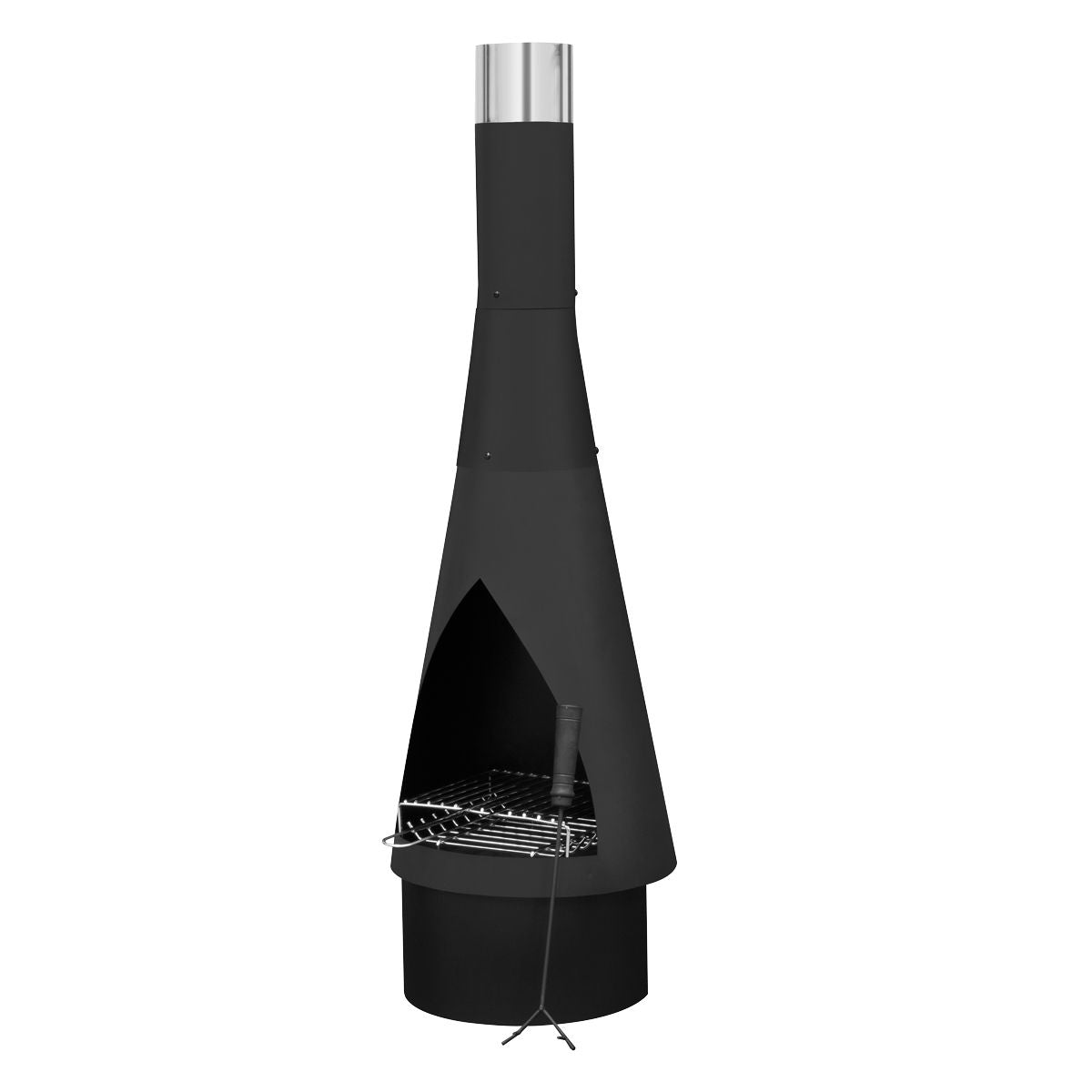 Dellonda DG109 Outdoor Chiminea Black Steel