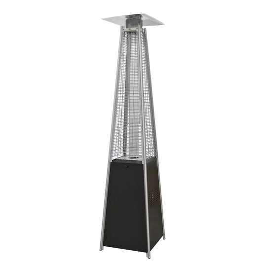 Dellonda DG98 13kW Black/Stainless Steel Pyramid Gas Outdoor Patio Heater