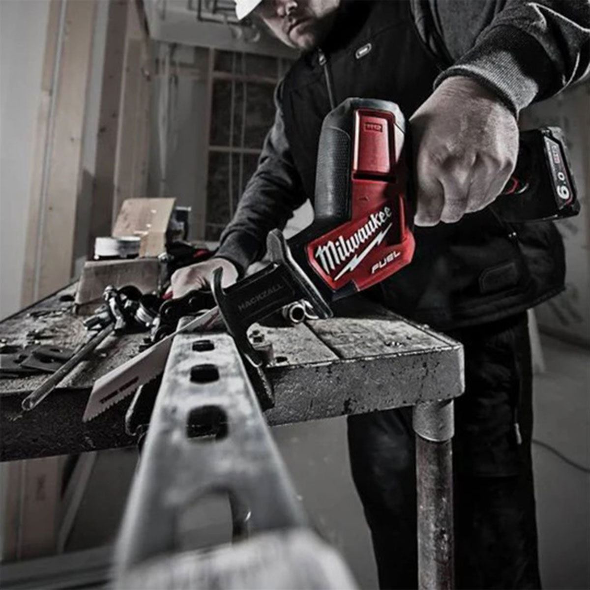 Milwaukee M12CHZ-0 12V Fuel Brushless HackZall Reciprocating Saw with 1 x 6.0Ah Battery & Charger