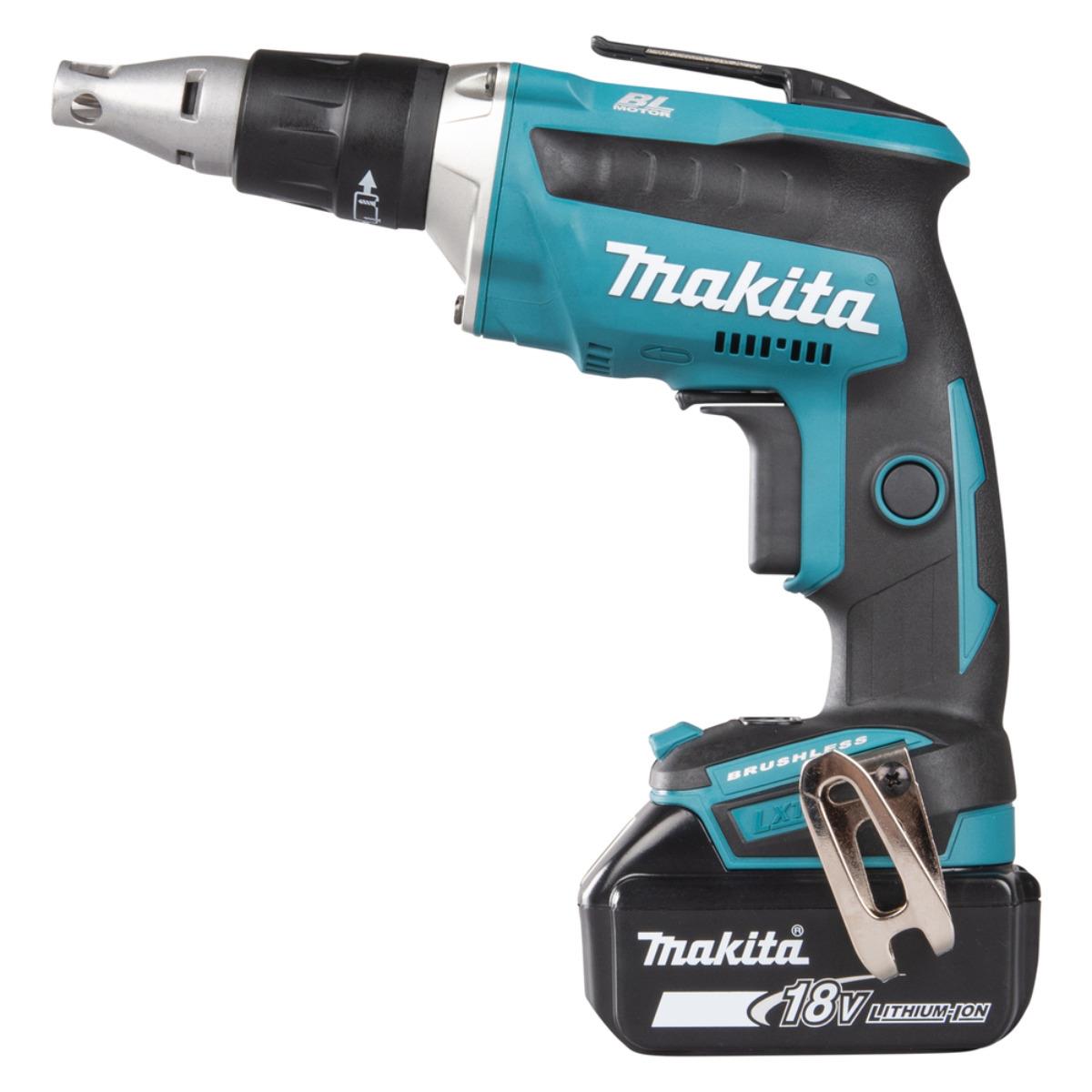 Makita DFS452TJX2 18V Brushless Collated Autofeed Drywall Screwdriver with 2 x 5.0Ah Batteries & Charger in Case