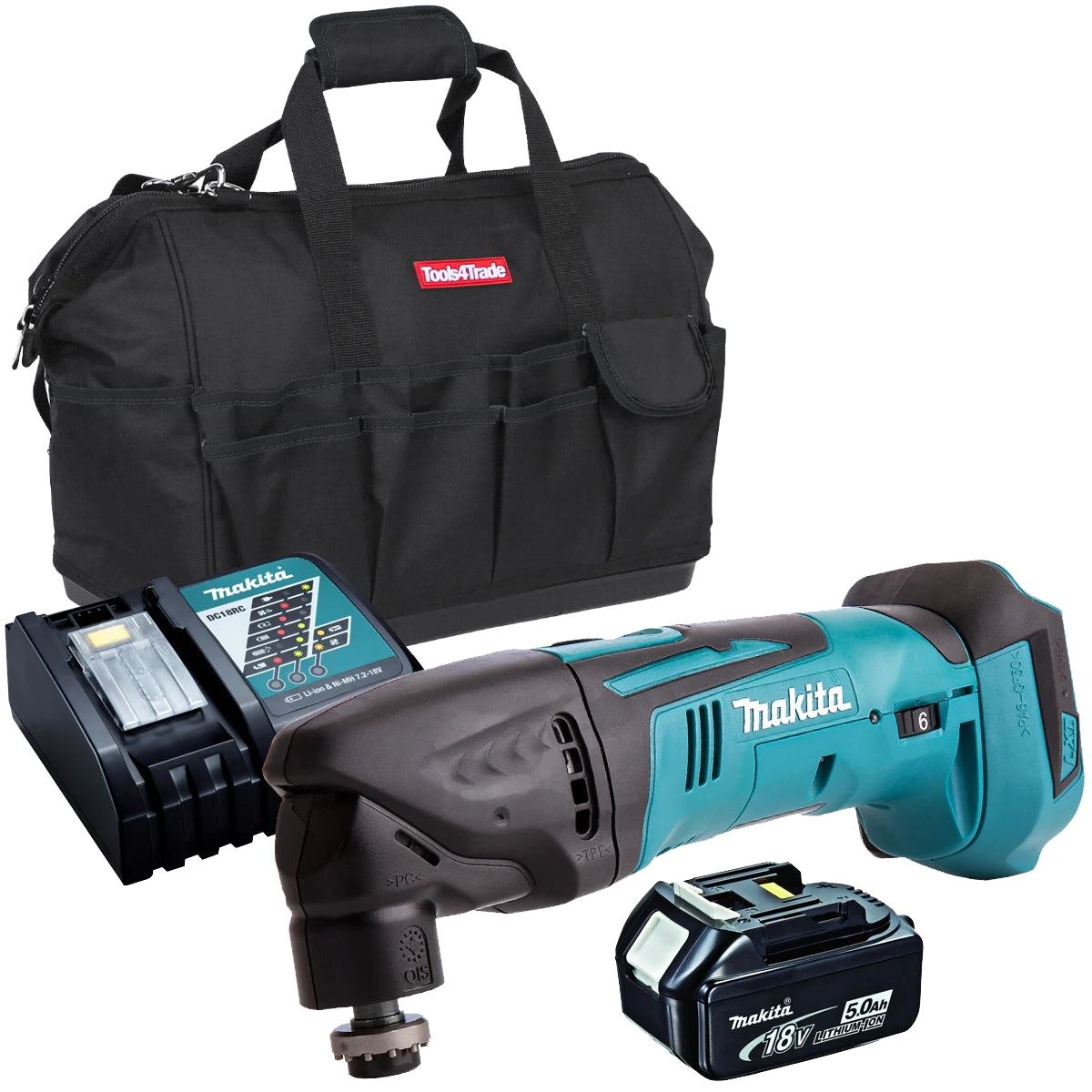 Makita DTM50Z 18V Oscillating Multi Tool Cutter with 1 x 5.0Ah Battery Charger & Bag