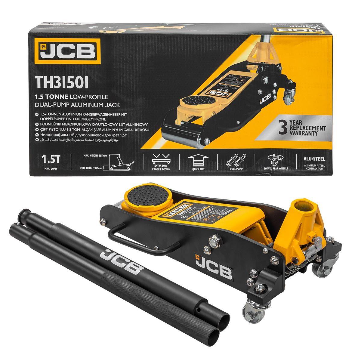 JCB-TH31501 1.5 Tonne Low-Profile Double-Pump Aluminium Racing Jack