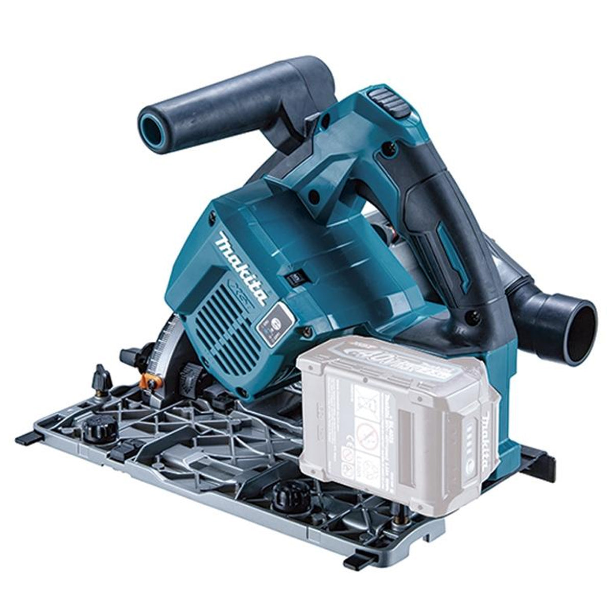 Makita SP001GZ03KIT5 40V Brushless Plunge Saw with 2 x Guide Rail, Connector, Clamp Set & 1 x 4.0Ah Battery Charger