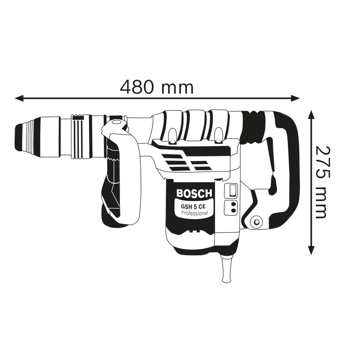 Bosch GSH 5 CE SDS Max Professional, Heavy Duty & Durable Demolition Hammer 240V/1150W 0611321070