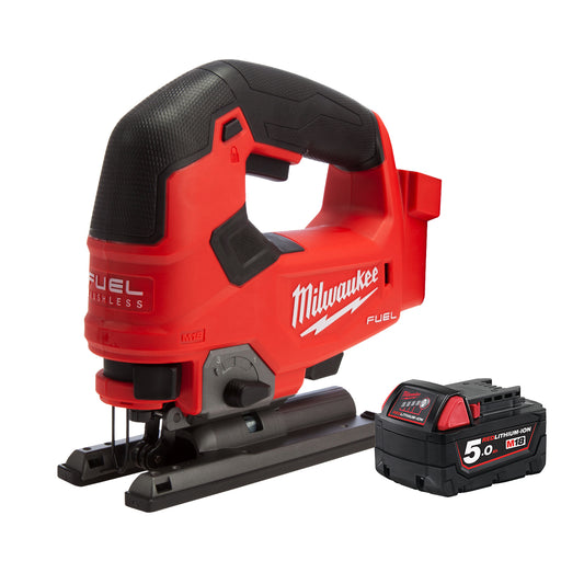 Milwaukee M18FJS-0 18V Brushless Fuel Top Handle Jigsaw with 1 x 5.0Ah Battery