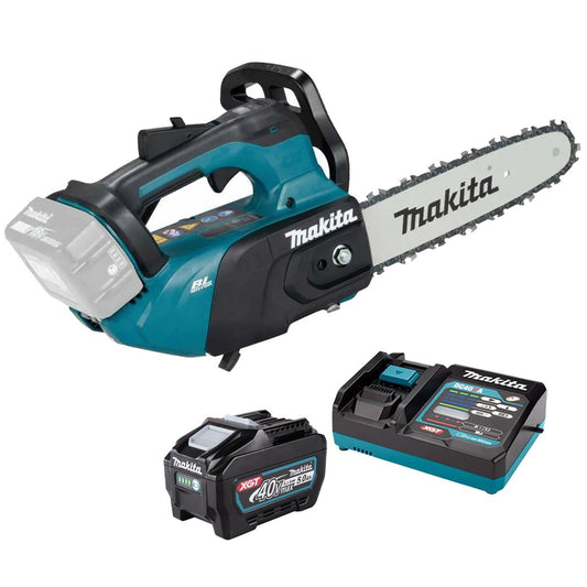 Makita DUC258Z 18V LXT Brushless Top Handle 25cm Chainsaw with 1 x 5.0Ah Battery & Charger