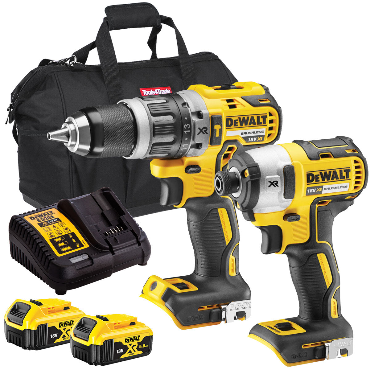 Dewalt 18V 2 Piece Power Tool Kit with 2 x 5.0Ah Batteries T4TKIT-716