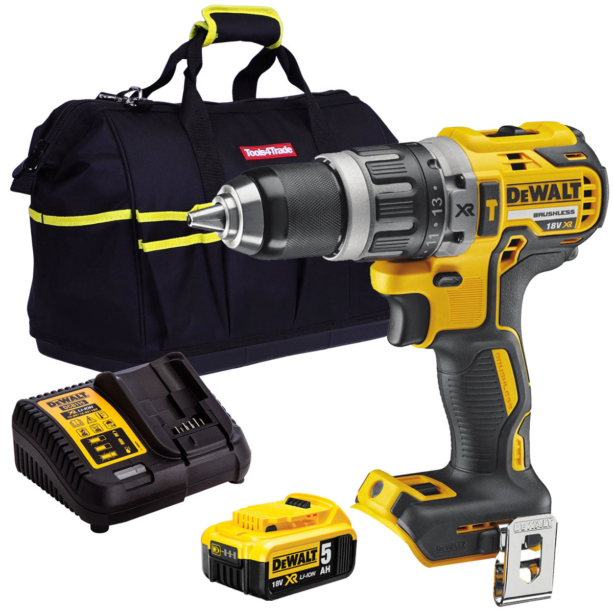 Dewalt DCD796N 18V Brushless Combi Drill with 1 x 5.0Ah Battery Charger & 18