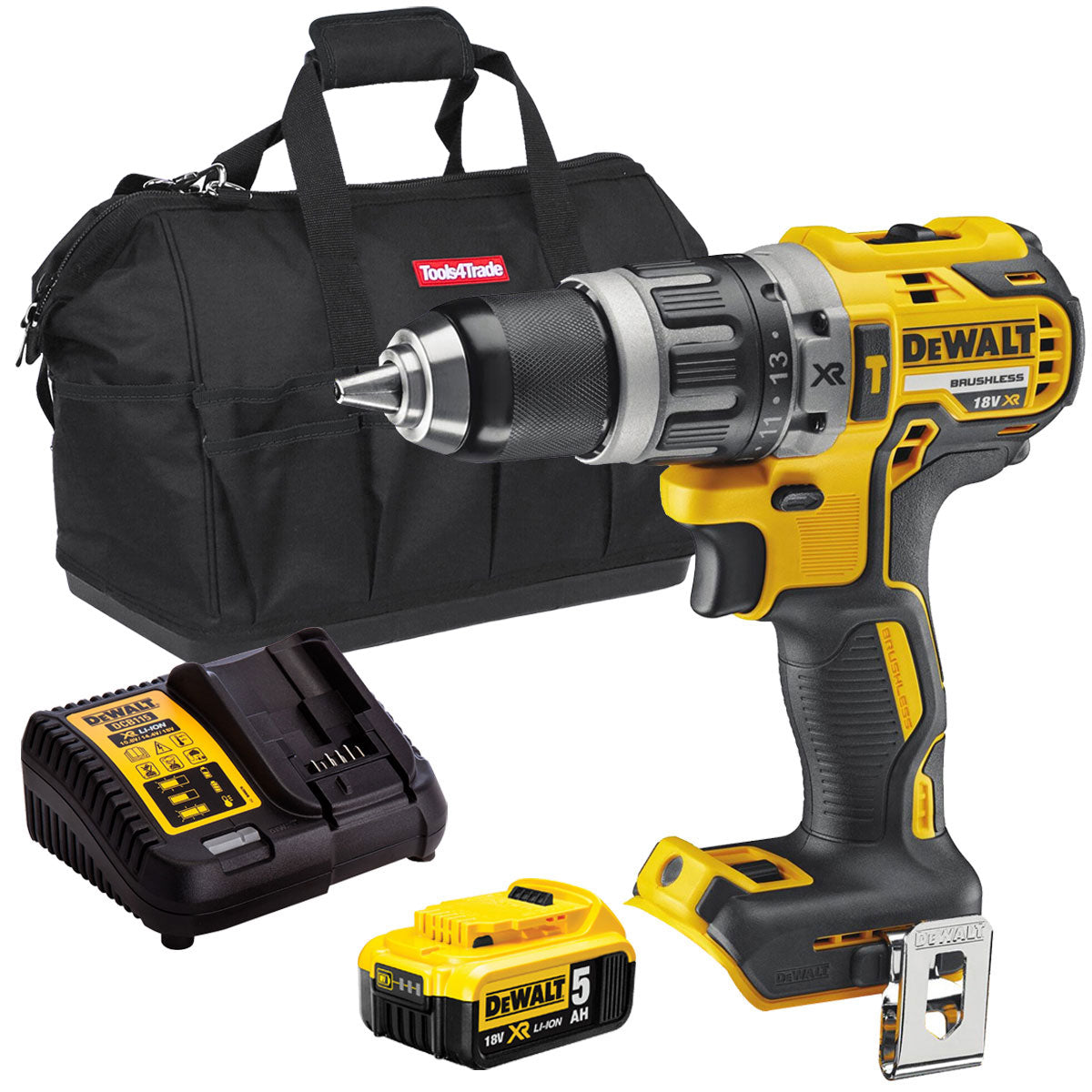 Dewalt DCD796N 18V Brushless Combi Drill with 1 x 5.0Ah Battery Charger & 18