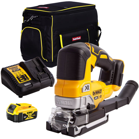 Dewalt DCS334N-XJ 18V Brushless Top Handle Jigsaw with 1 x 5.0Ah Battery Charger & Bag