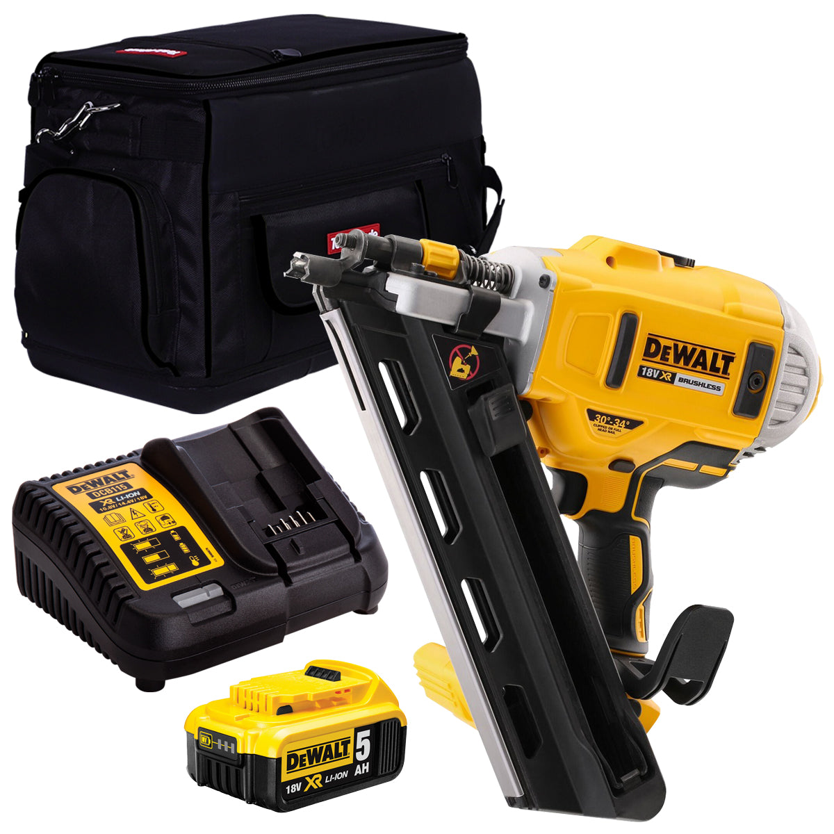 DeWalt DCN692N 18V Brushless First Fix 90mm Framing Nailer with 1 x 5