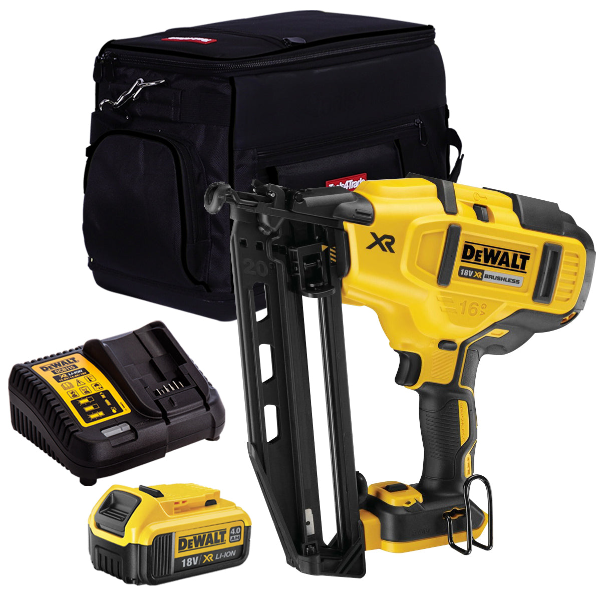 DeWalt DCN660N 18V Brushless Second Fix Nailer with 1 x 4.0Ah Battery, Charger & Bag