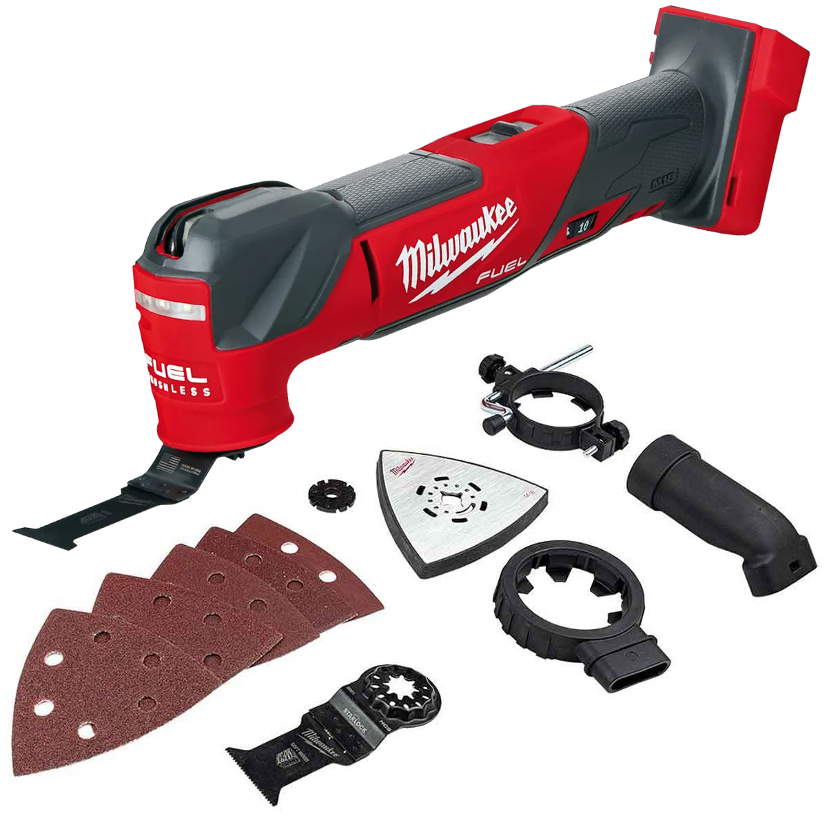 Milwaukee M18FMT-0 18v Fuel Brushless Multi Tool with 1 x 5.5Ah Battery Charger & Accessories