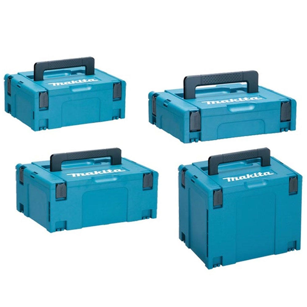 Makita MAKPAC Stackable Connector Case 4 Piece Set + P-83886 Trolley