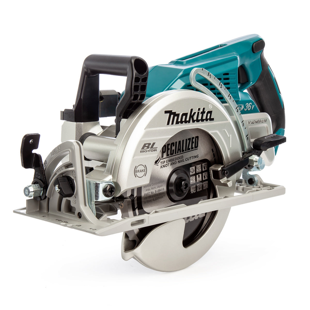 Makita DRS780Z 36V Brushless 185mm Circular Saw With 2 x 5.0Ah Batteries, Charger & Tool Bag