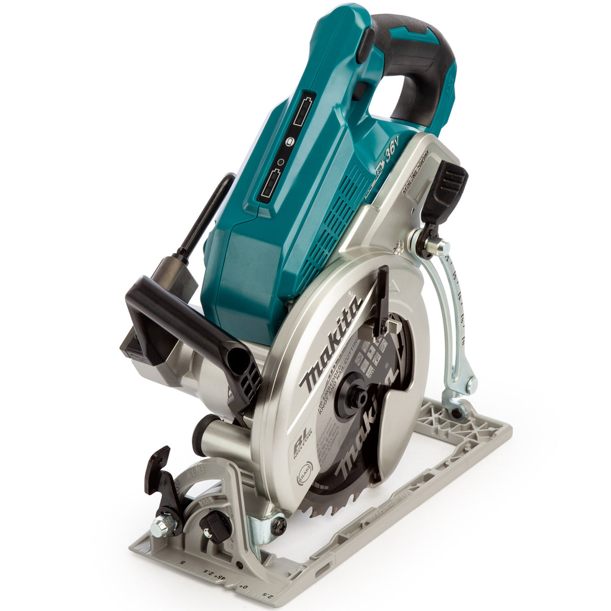 Makita DRS780Z 36V Brushless 185mm Circular Saw With 2 x 5.0Ah Batteries, Charger & Tool Bag